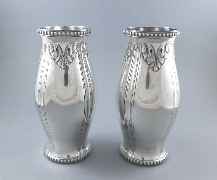 Odiot - Paire de vases en argent massif-photo-3