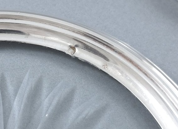 Paire de dessous de bouteille en verre et argent massif-photo-2