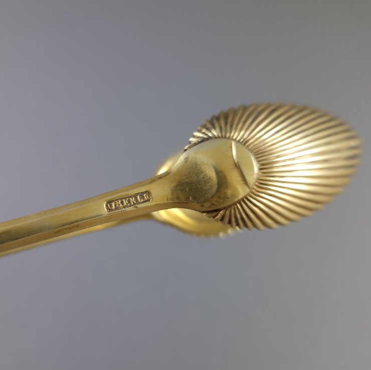 Sterling Silver Gilt Sugar Tongs-photo-3