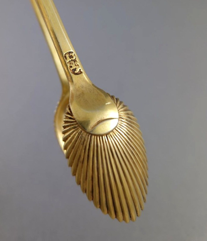 Sterling Silver Gilt Sugar Tongs-photo-4