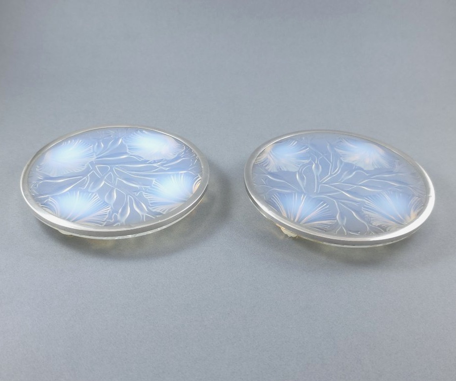 Pair Of Glass And Sterling Silver Bottle Coasters-photo-4