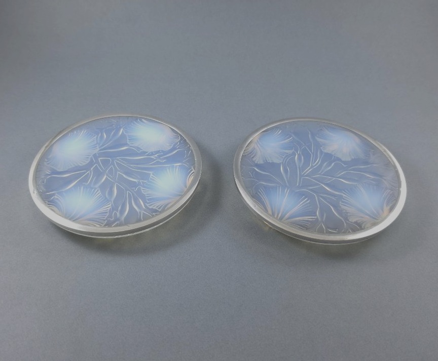 Pair Of Glass And Sterling Silver Bottle Coasters