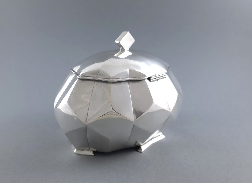 Art Deco Box Sterling Silver And Gilt-photo-2