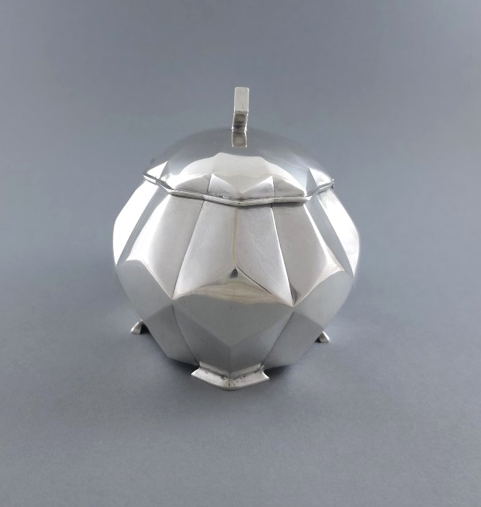 Art Deco Box Sterling Silver And Gilt-photo-3