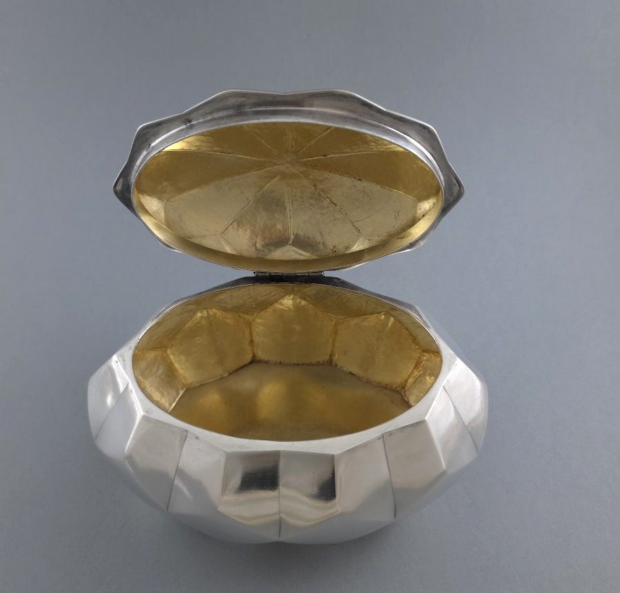 Art Deco Box Sterling Silver And Gilt-photo-4