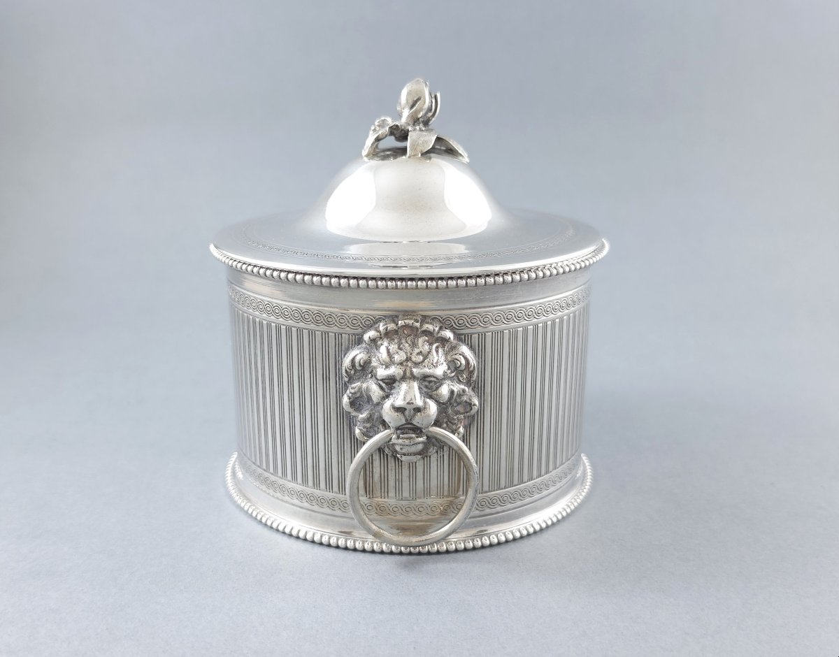 Sterling Silver Box With Lion Heads-photo-3