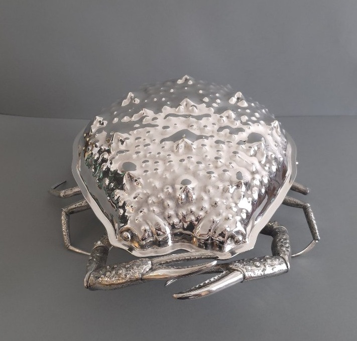 Coupe à salade crabe en métal argenté-photo-1