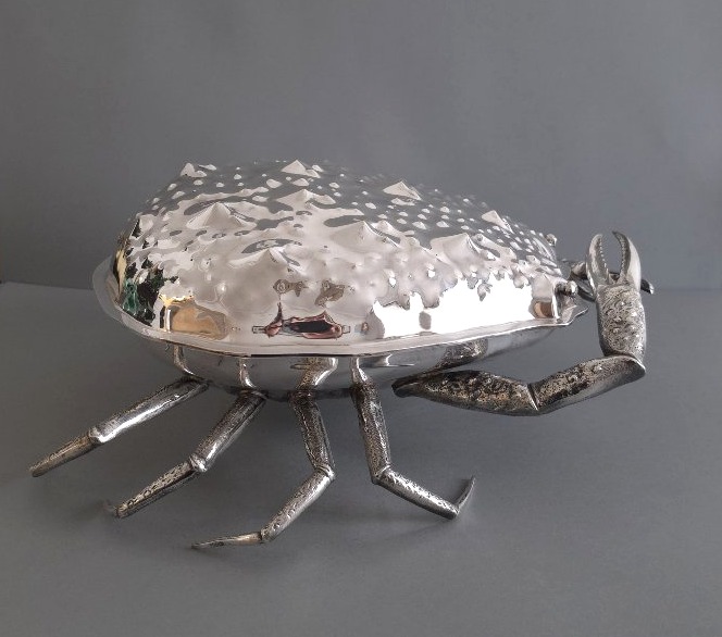 Coupe à salade crabe en métal argenté-photo-4