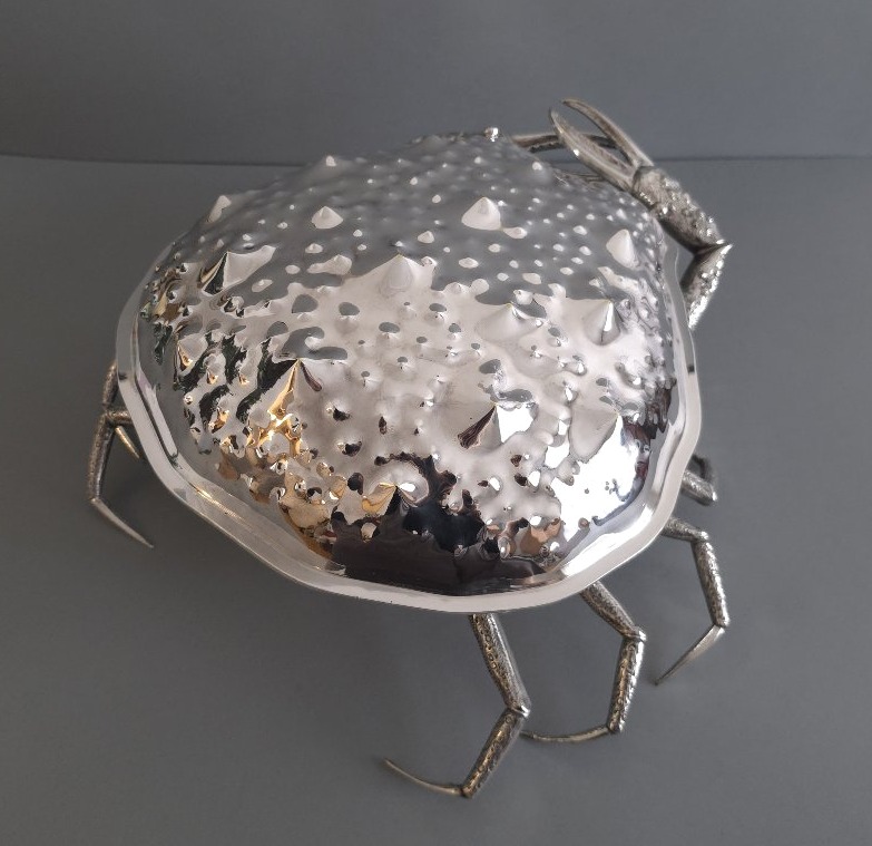 Coupe à salade crabe en métal argenté-photo-6