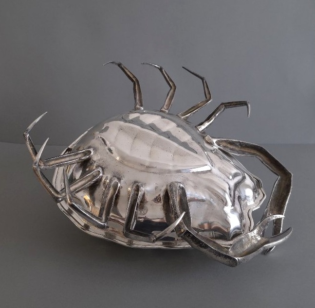 Coupe à salade crabe en métal argenté-photo-8