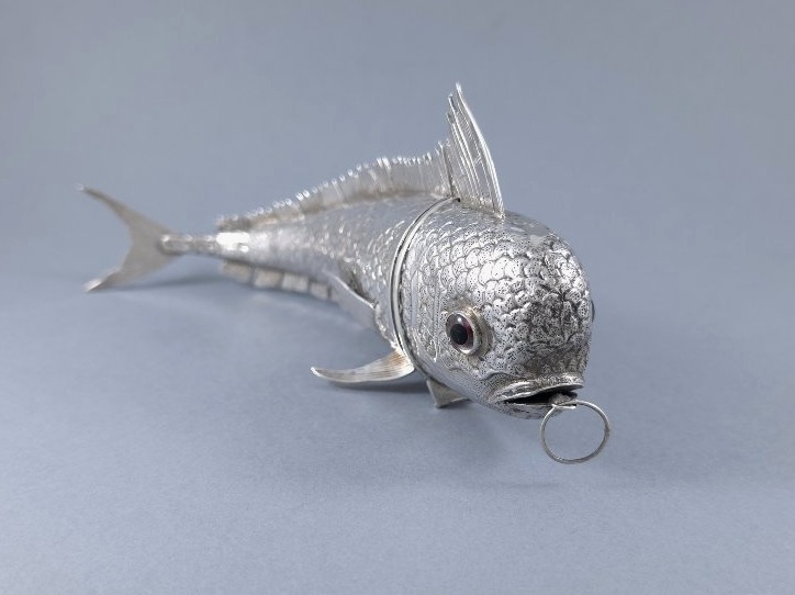 Sterling Silver Hinged Fish Box-photo-3