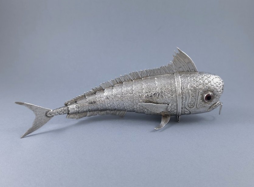 Sterling Silver Hinged Fish Box