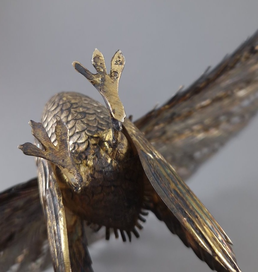 2 Peacocks Made Of Solid Silver And Vermeil -photo-5