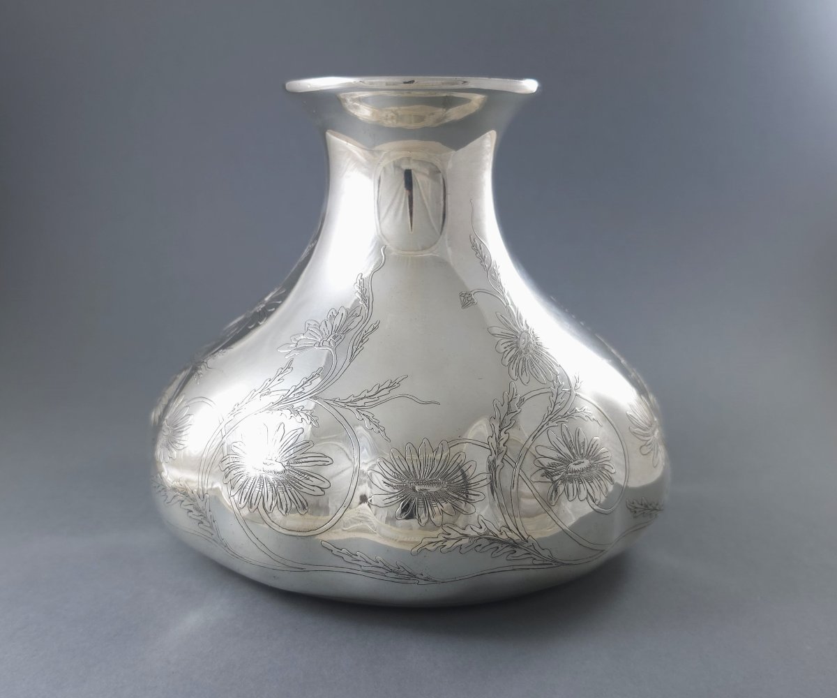 Tiffany - Vase en argent massif d'époque Art Nouveau-photo-3