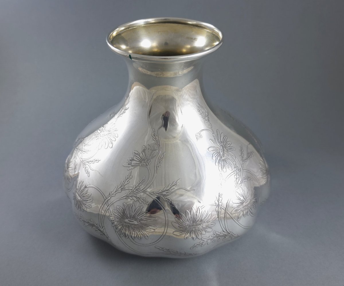Tiffany - Vase en argent massif d'époque Art Nouveau-photo-4