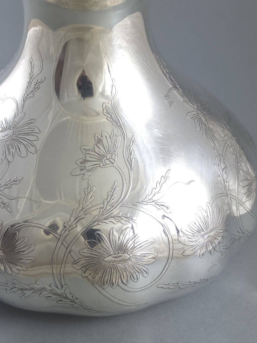 Tiffany - Vase en argent massif d'époque Art Nouveau-photo-3