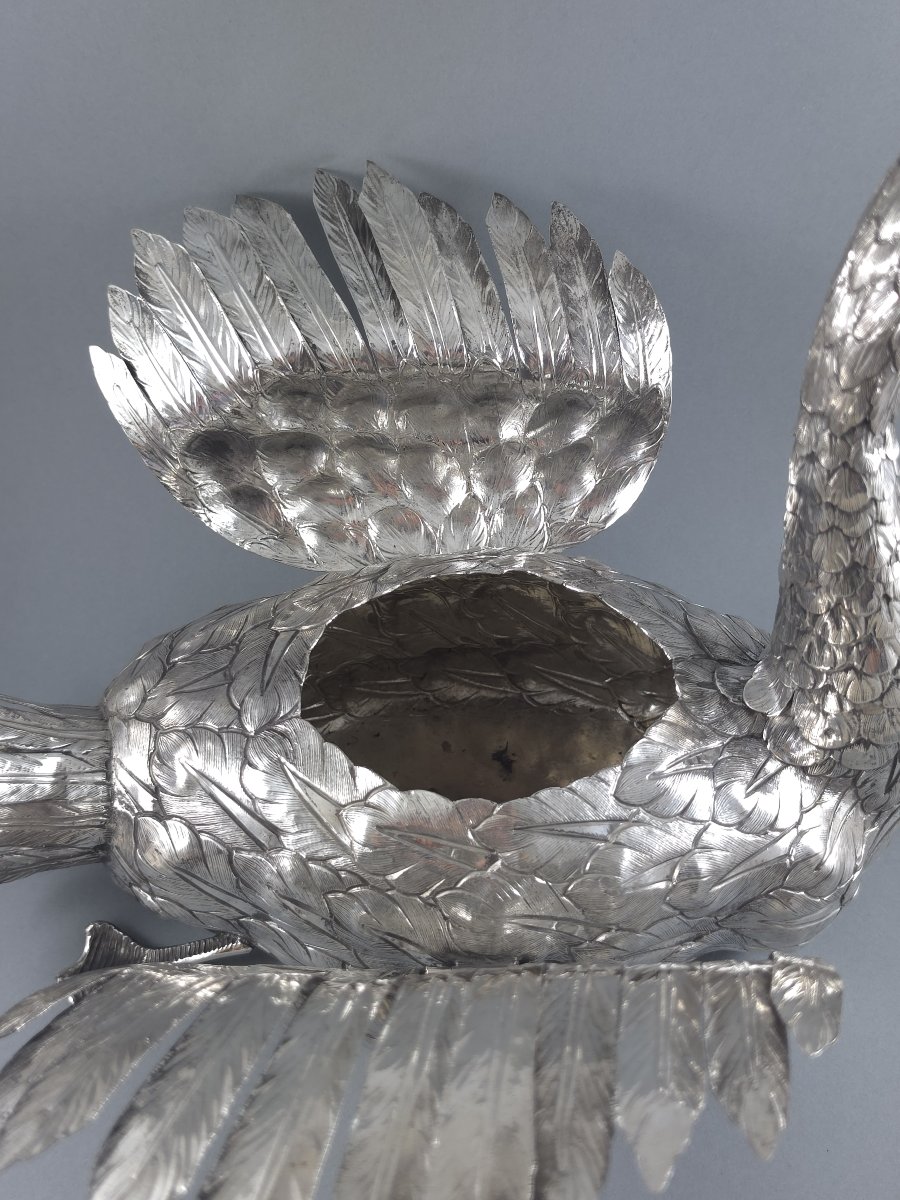 Sterling Silver Swan Planter-photo-4