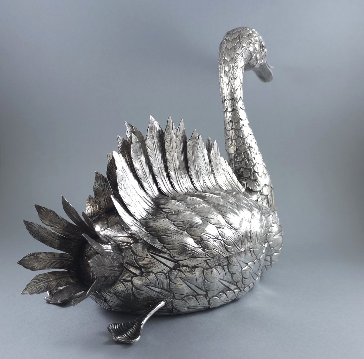 Sterling Silver Swan Planter-photo-1