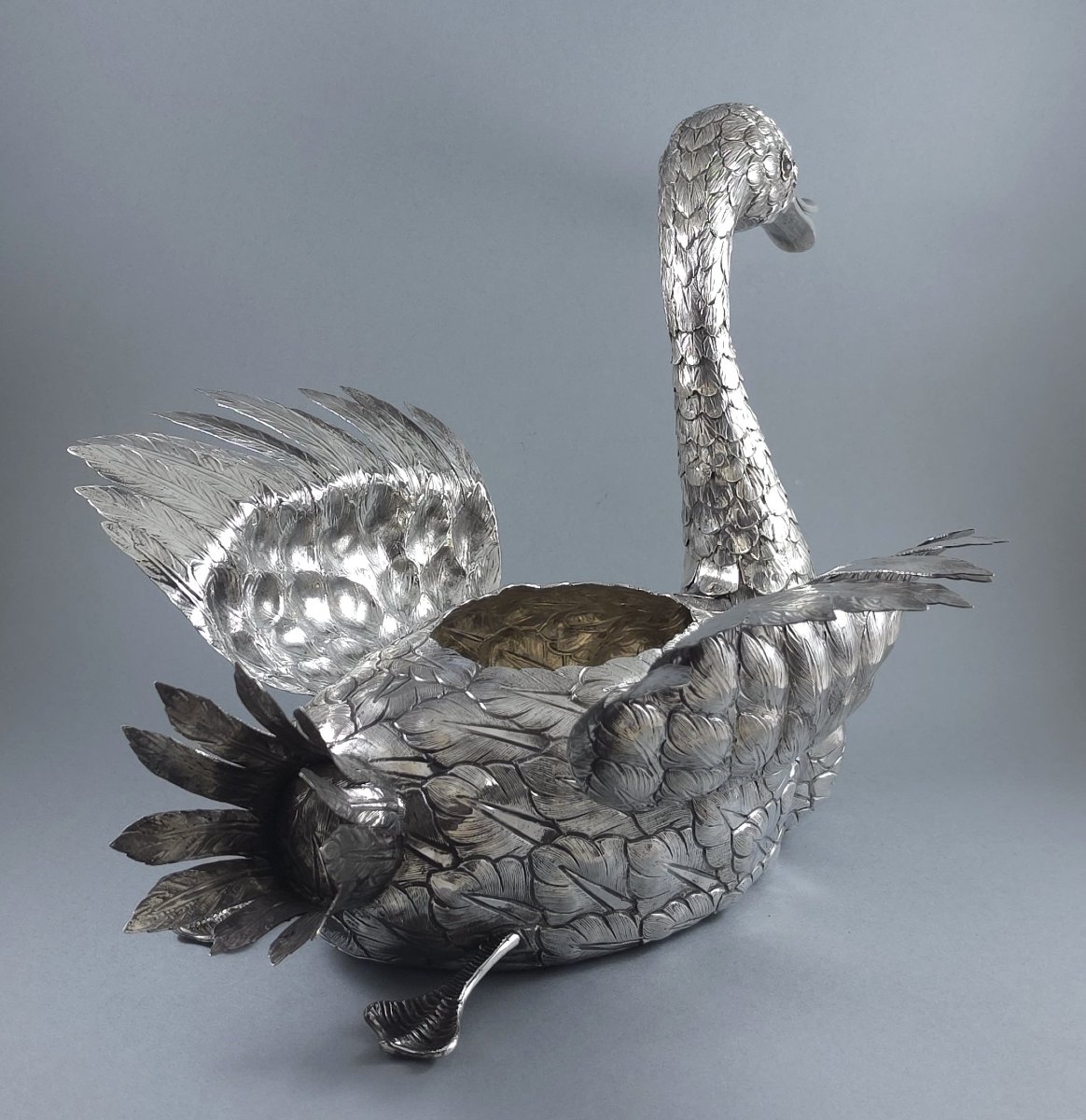 Sterling Silver Swan Planter-photo-2
