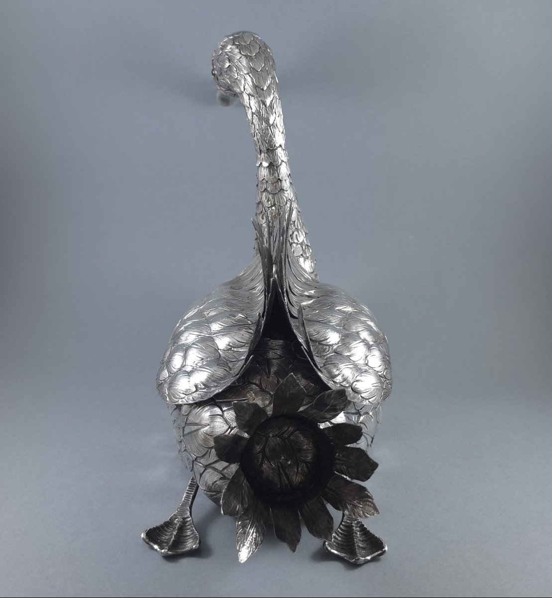 Sterling Silver Swan Planter-photo-3