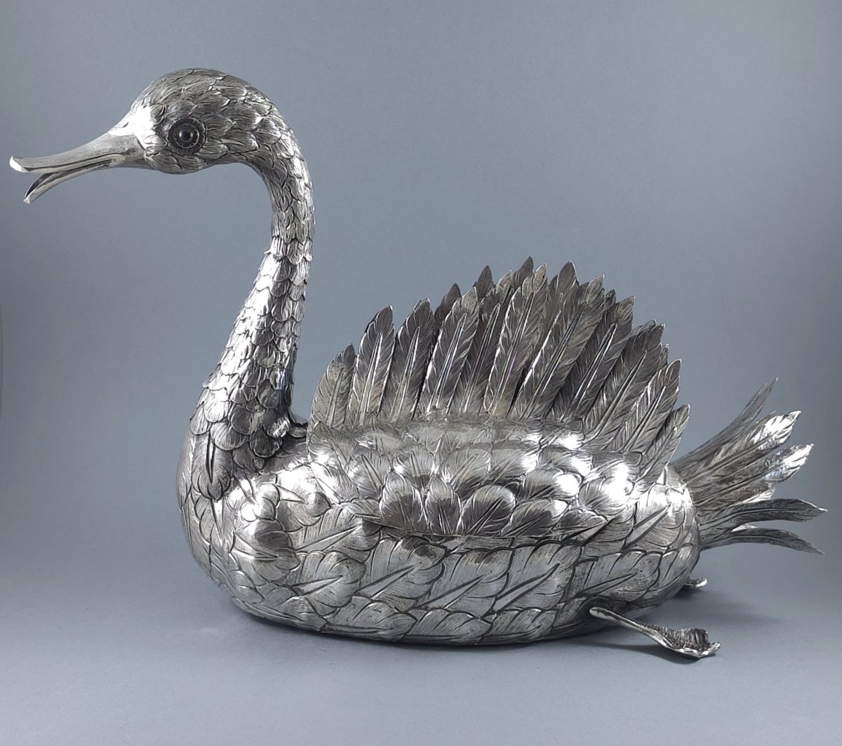 Sterling Silver Swan Planter-photo-4