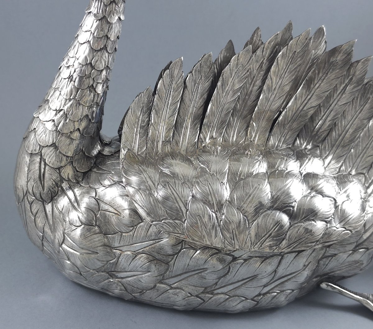 Sterling Silver Swan Planter-photo-5