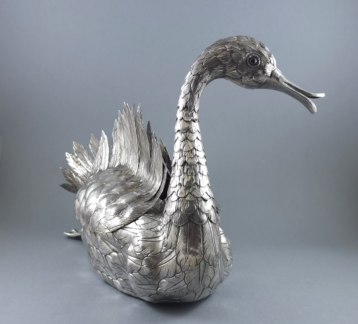 Sterling Silver Swan Planter-photo-7