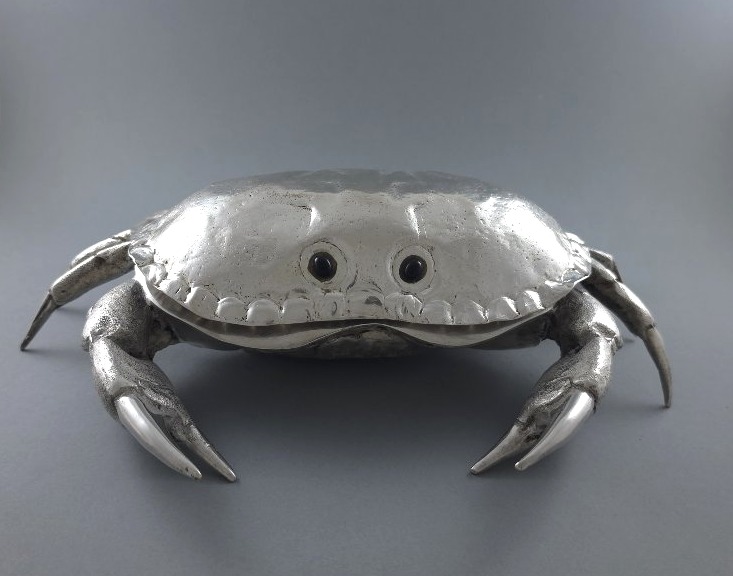 Silver-plated Metal Crab Caviar Bowl By Franco Lapini -photo-2