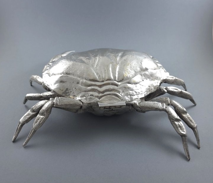 Silver-plated Metal Crab Caviar Bowl By Franco Lapini -photo-4