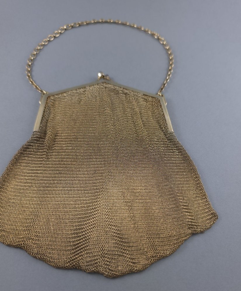 Sac de bal aumônière en vermeil Argent massif-photo-2
