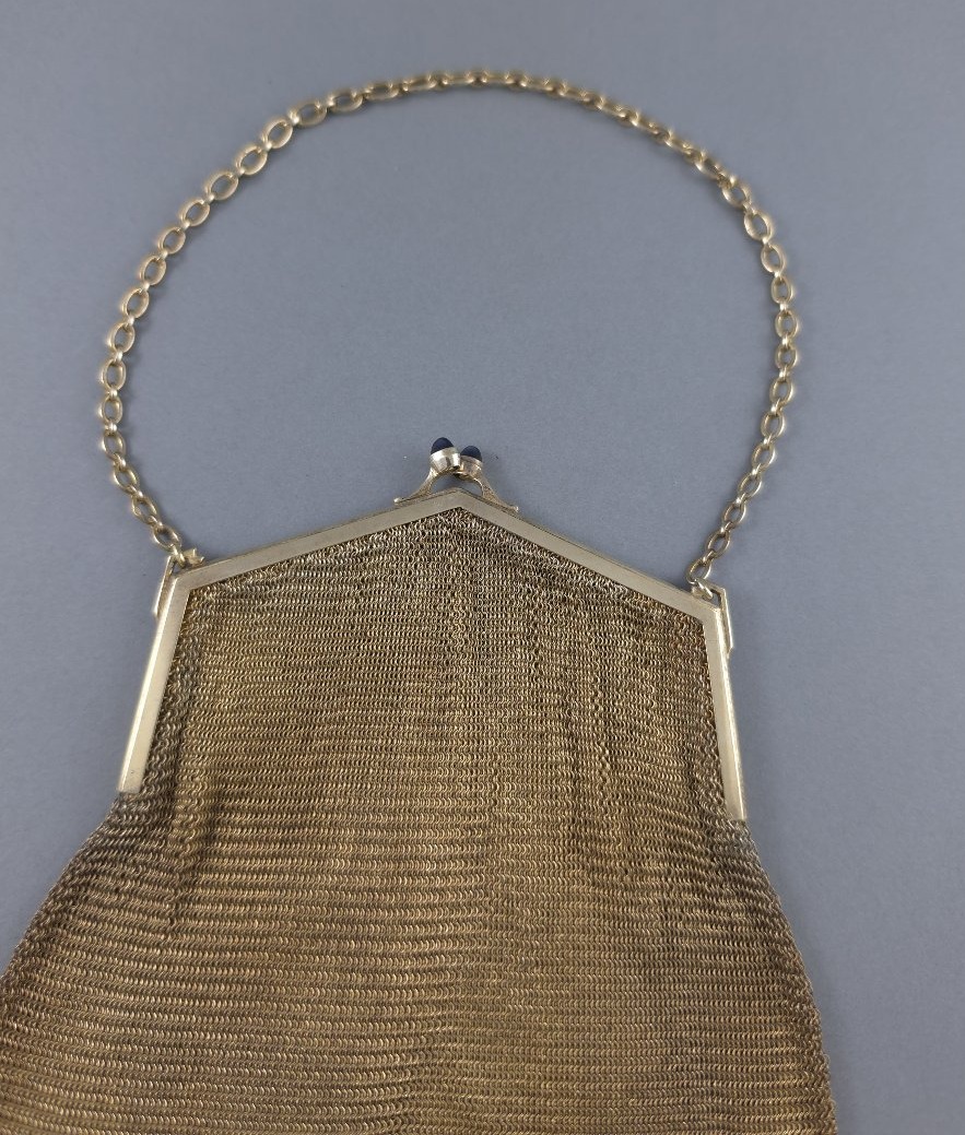 Sac de bal aumônière en vermeil Argent massif-photo-3