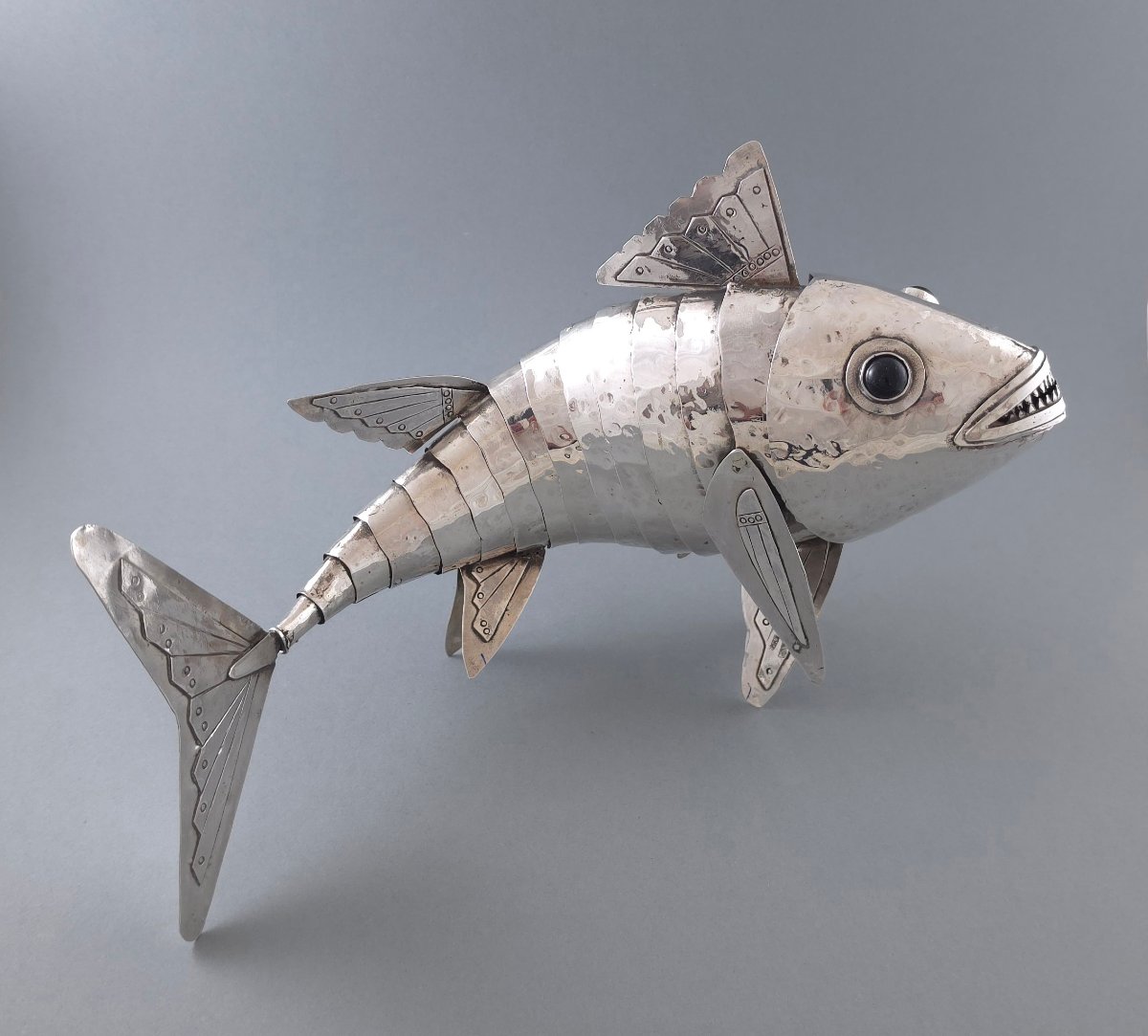 Sterling Silver Articulated Fish-photo-2