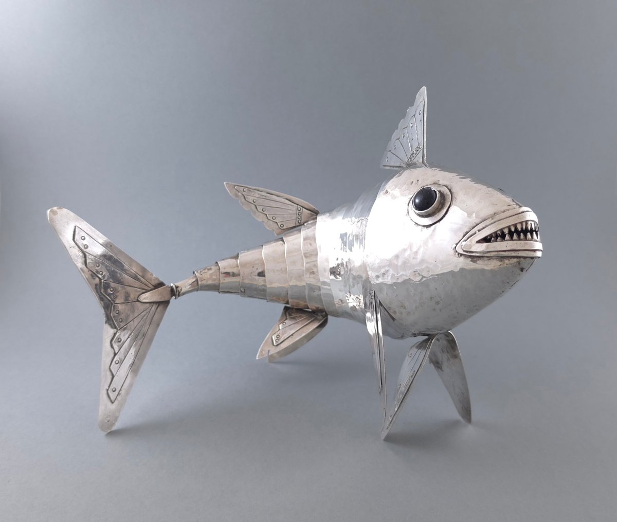 Sterling Silver Articulated Fish-photo-3