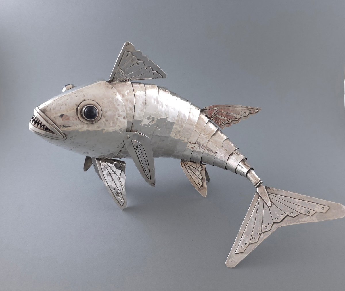 Sterling Silver Articulated Fish-photo-1