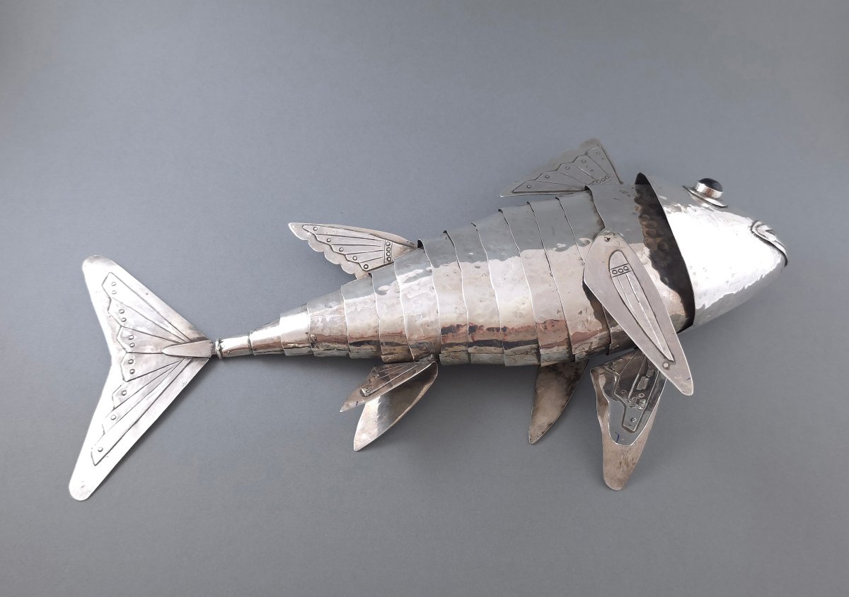 Sterling Silver Articulated Fish-photo-2