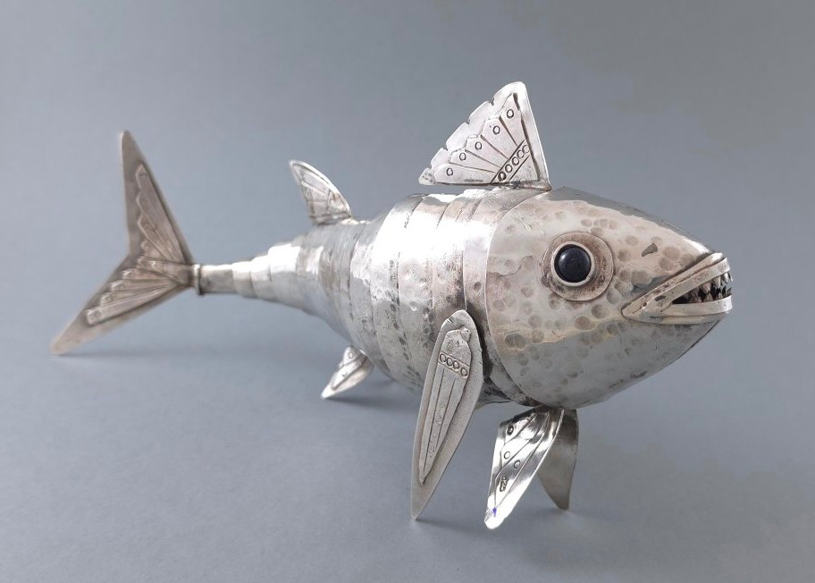 Sterling Silver Articulated Fish-photo-2