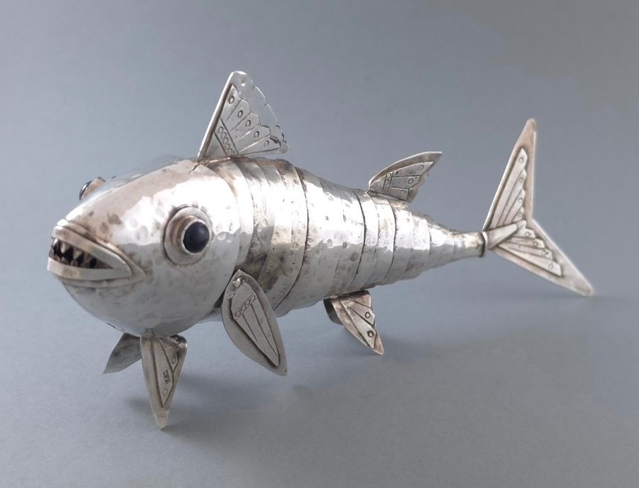 Sterling Silver Articulated Fish-photo-1