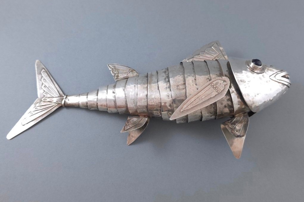 Sterling Silver Articulated Fish-photo-2