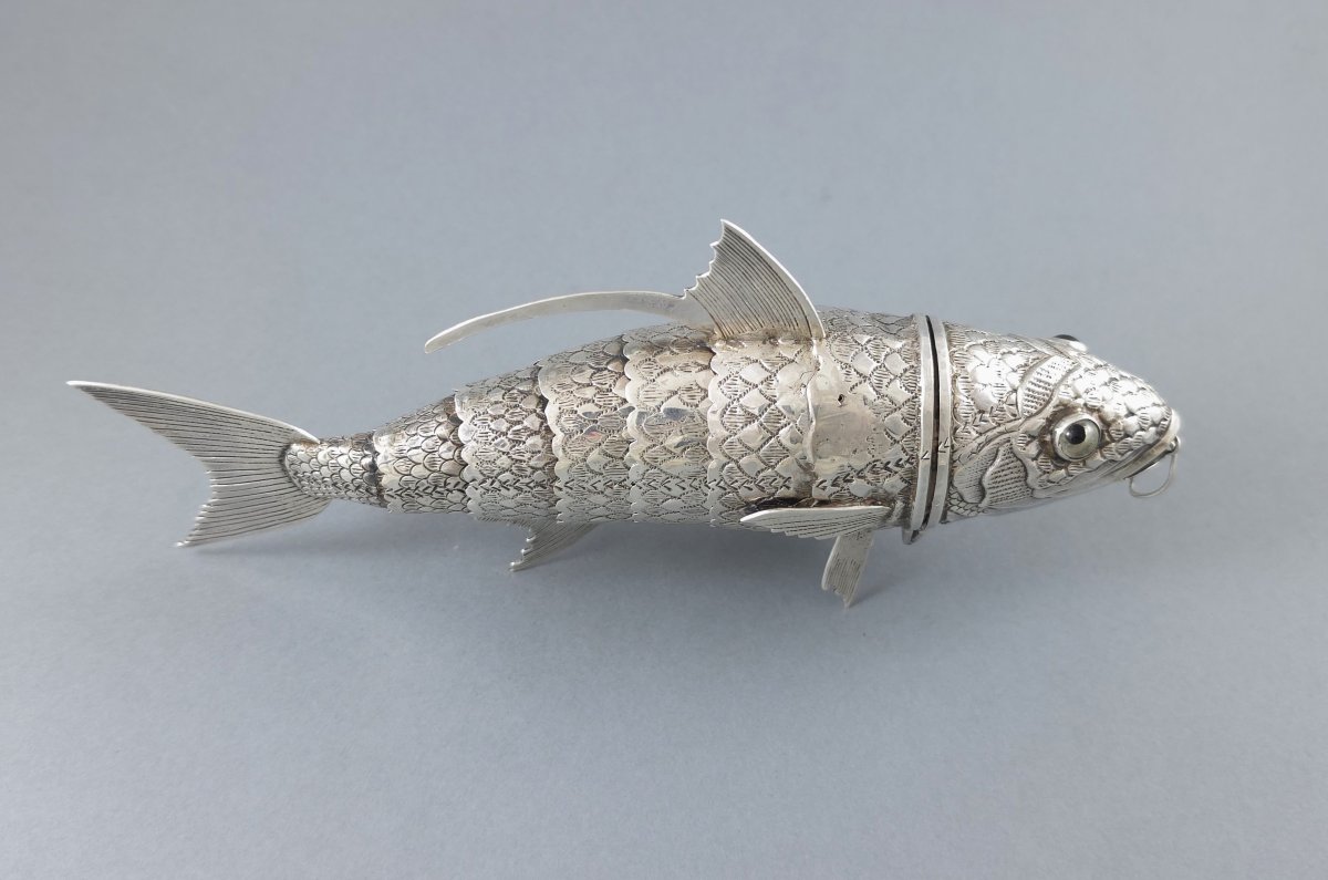 Sterling Silver Articulated Fish Box-photo-2