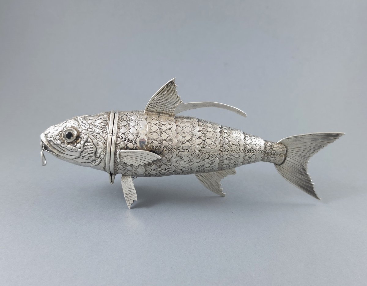 Sterling Silver Articulated Fish Box-photo-4