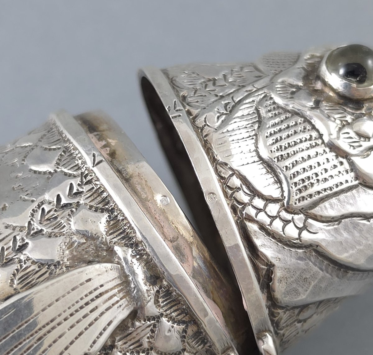 Sterling Silver Articulated Fish Box-photo-2