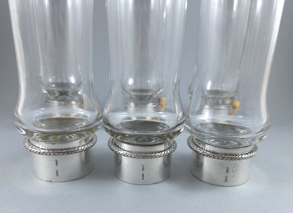 Gucci - 6 Silver-plated Metal Glasses-photo-2