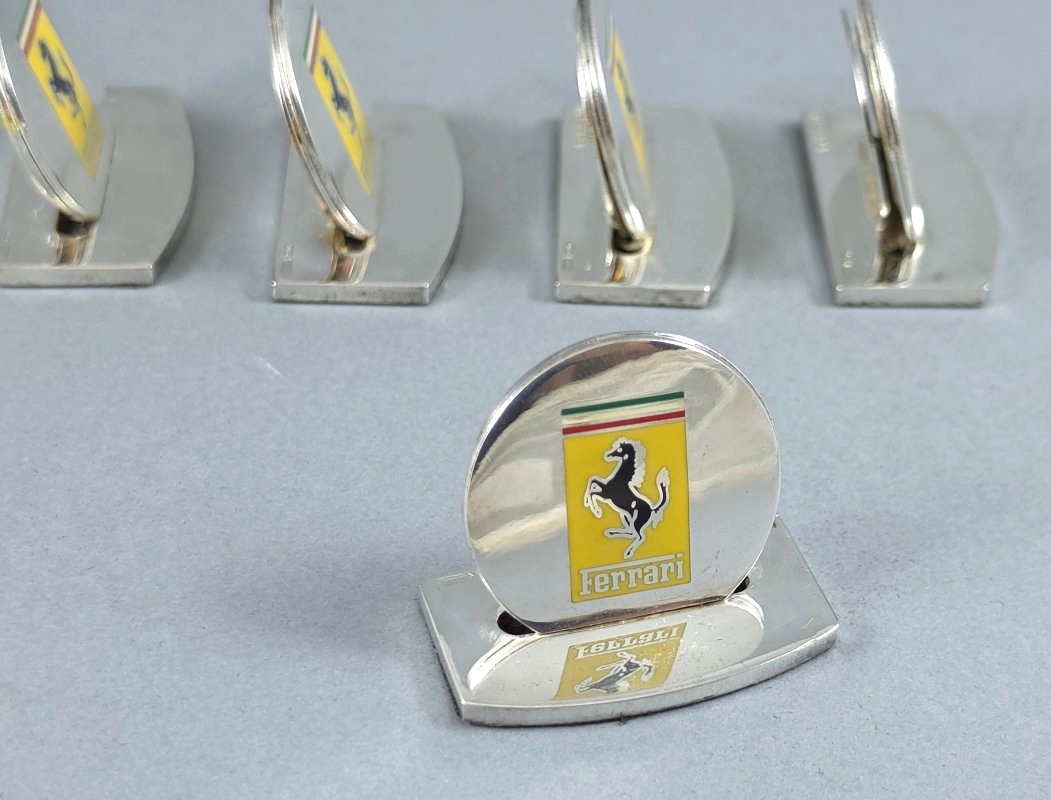 6 Ferrari Sterling Silver Place Card Holders With Enamel-photo-4