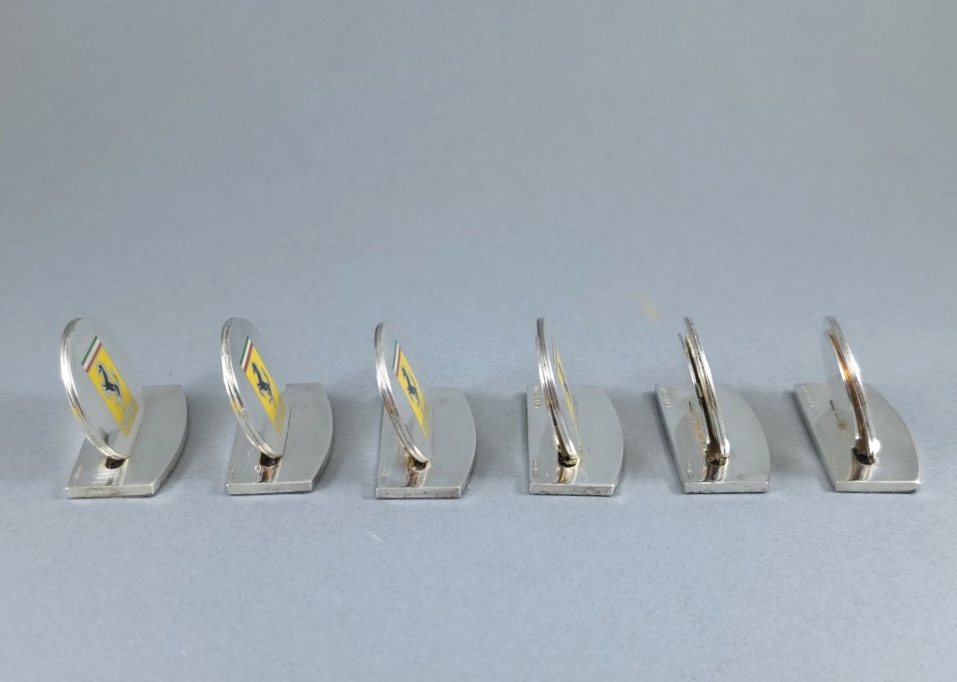 6 Ferrari Sterling Silver Place Card Holders With Enamel-photo-1