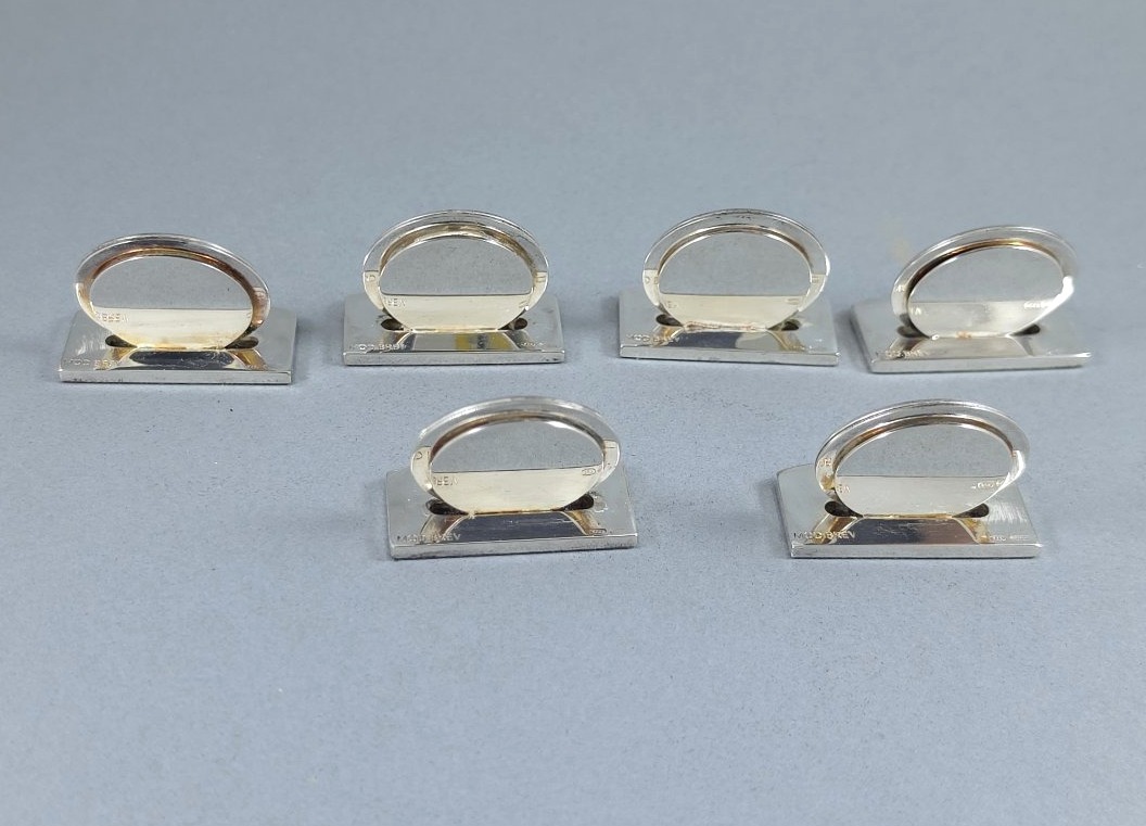 6 Ferrari Sterling Silver Place Card Holders With Enamel-photo-5