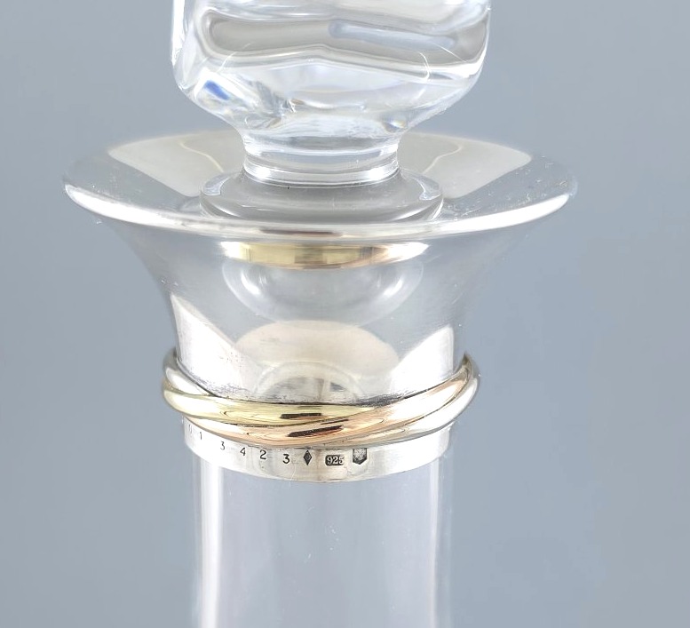 Cartier - Trinity Glass And Solid Silver Decanter-photo-3