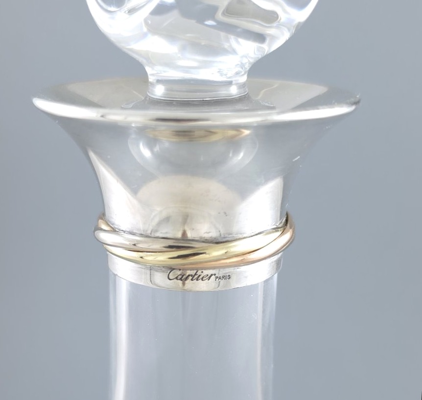 Cartier - Trinity Glass And Solid Silver Decanter-photo-4