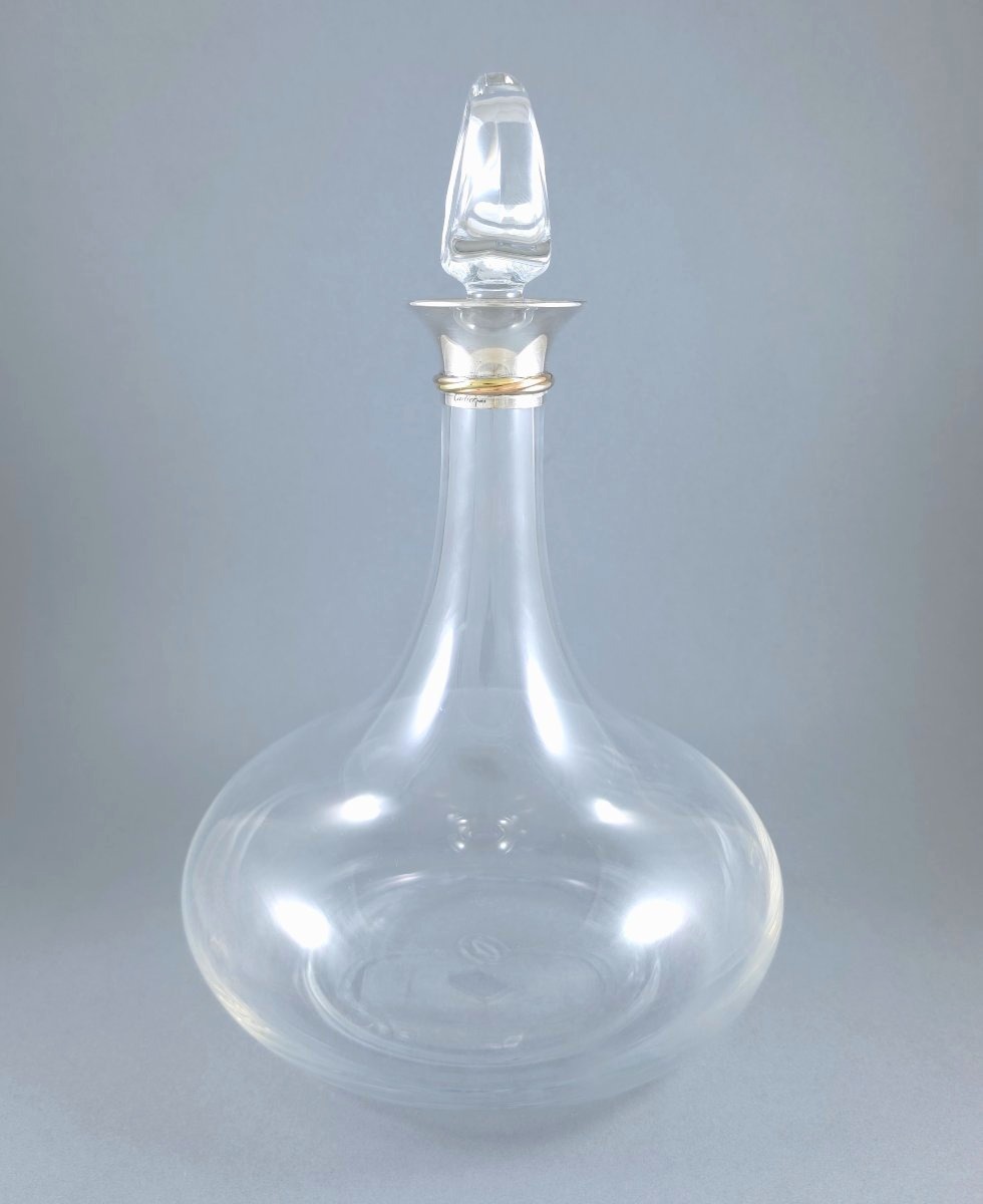 Cartier - Trinity Glass And Solid Silver Decanter-photo-1