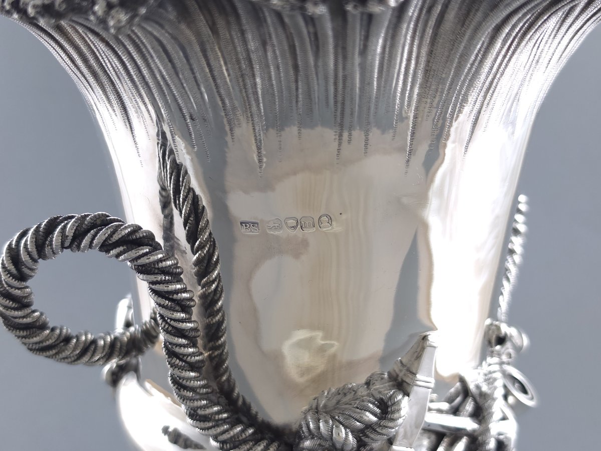George IV Sterling Silver Wine Cooler, London 1827, Benjamin Smith Ii-photo-3