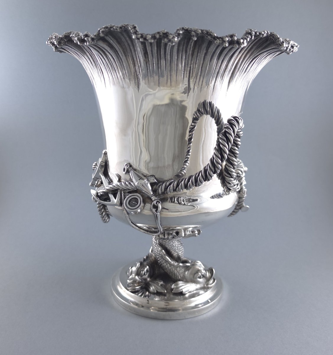 George IV Sterling Silver Wine Cooler, London 1827, Benjamin Smith Ii-photo-4